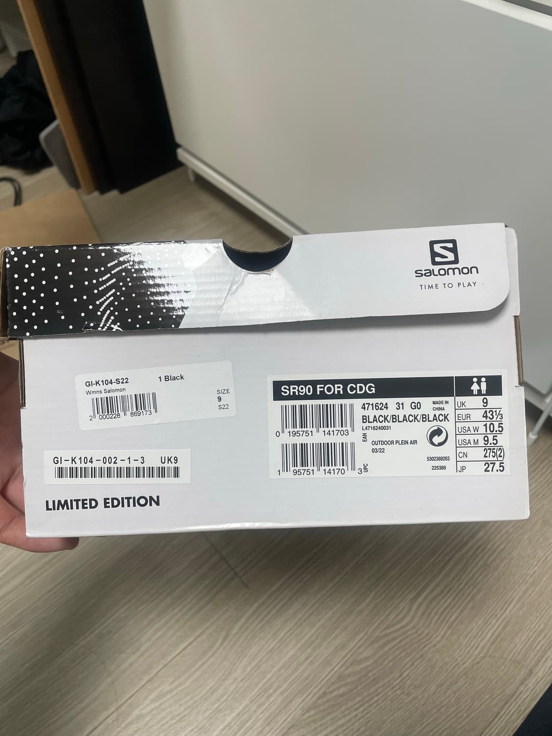 살로몬 x 꼼데가르송 SR90 블랙 상품이미지2