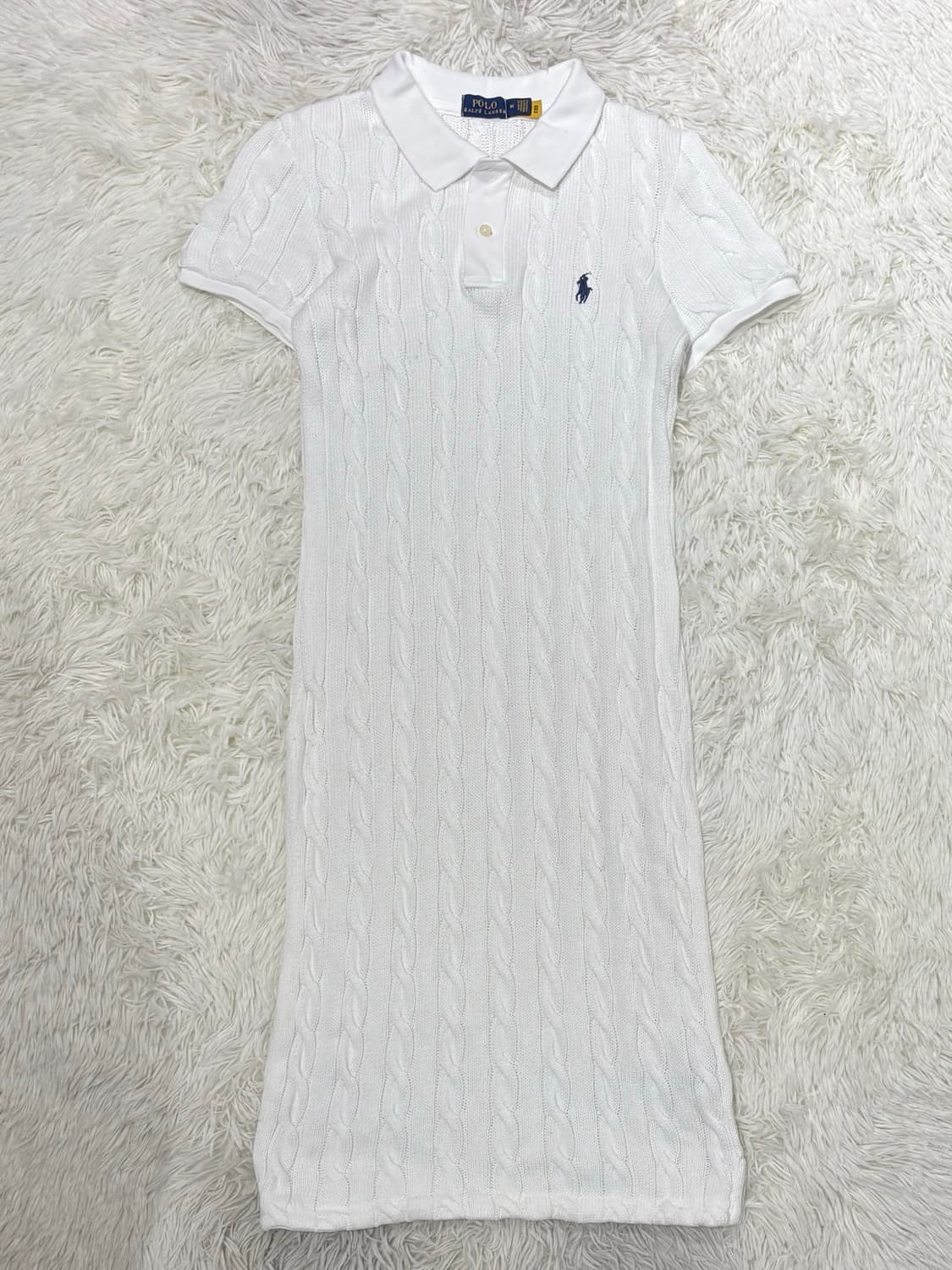 폴로랄프로렌 qr 네이비포니 화이트 케이블 원피스 상품이미지3