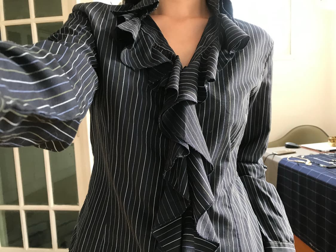 vintage frill stripe shirts 상품이미지2