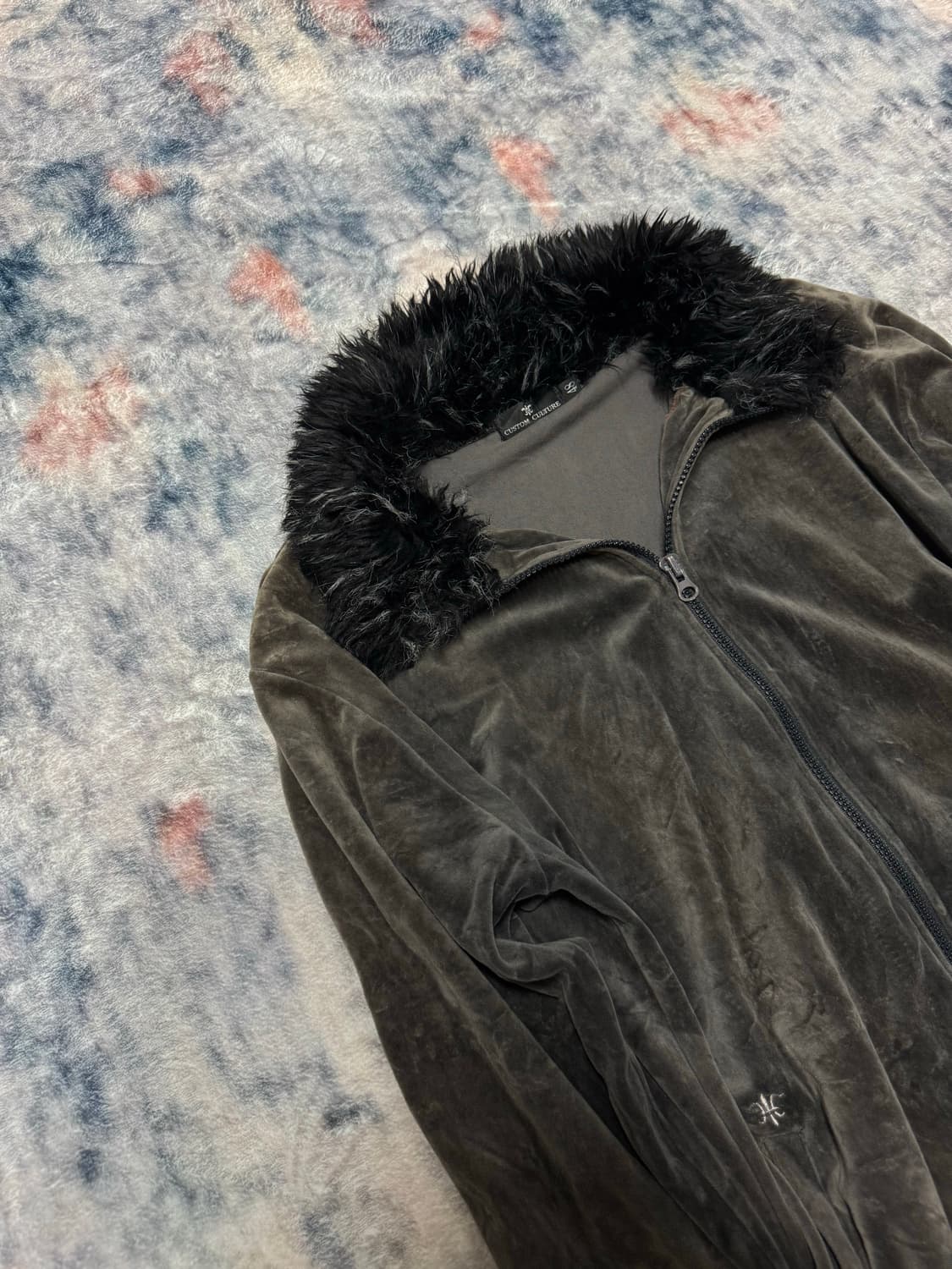 Custom culture 00s velour fur zip up 상품이미지3