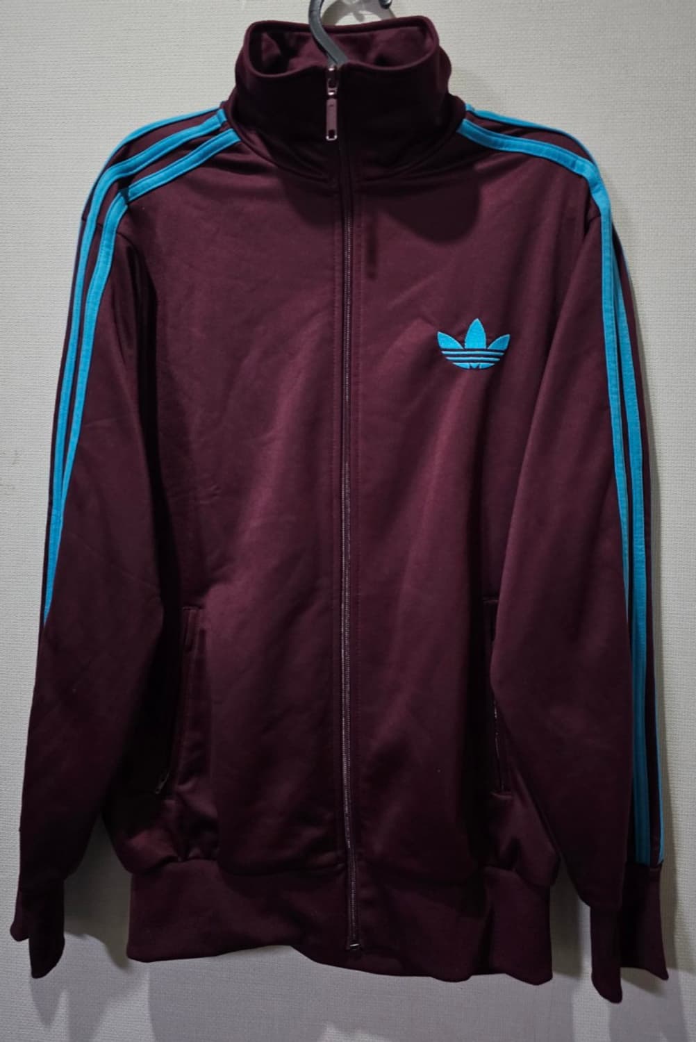 아디다스 파이어버드 버건디 마룬 스카이블루 트랙탑 저지 져지집업 95/M 상품이미지1