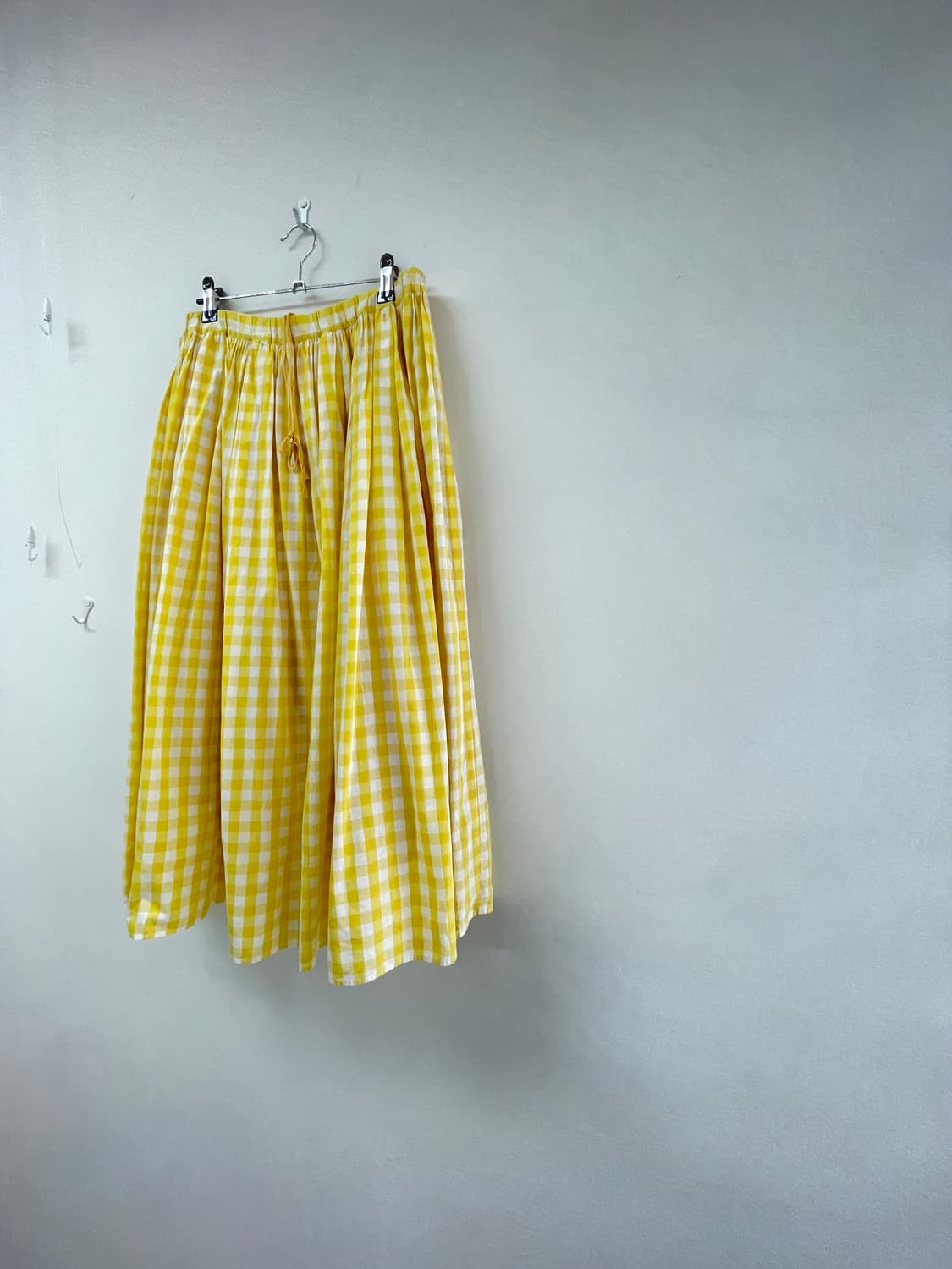 waxchechou밝은 노랑 체크스커트 상품이미지1