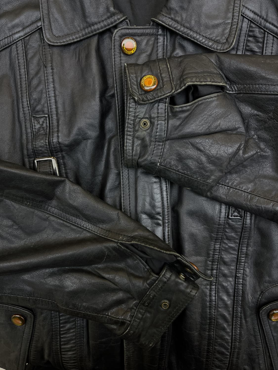 Envy Monarch 90's 벨트 디테일 레더 자켓 상품이미지6