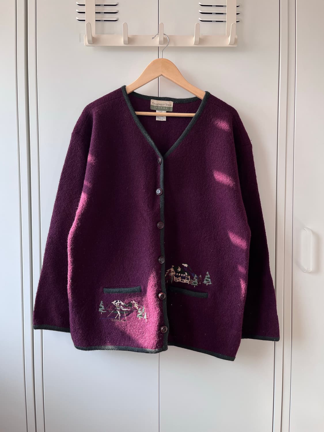 Telement vous 버건디 자수 티롤 울 자켓 코트 상품이미지1