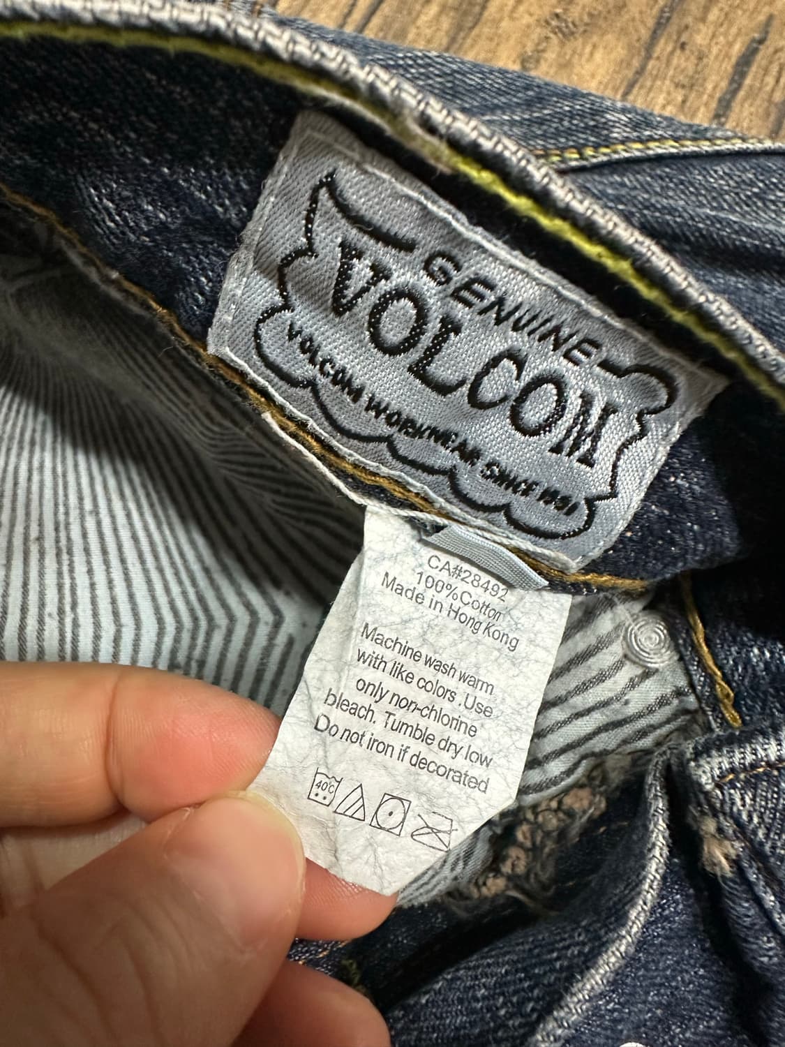 볼컴 VOLCOM Y2K 스톤로고 백스트랩 데님 팬츠 청바지32 상품이미지10