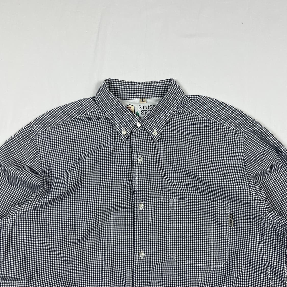90‘s 스투시스포츠 stussy sport 포켓 깅엄체크 셔츠 상품이미지2