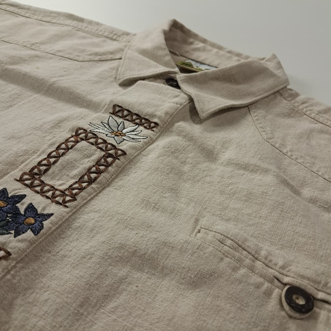 CK984 XL 그루비그 90s 독일판 바바리안 린넨 반팔 셔츠 남방 상품이미지4