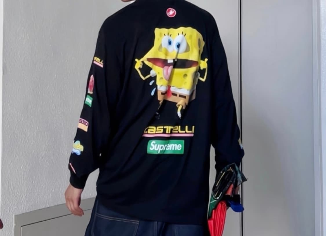 슈프림 x 스폰지밥 카스텔리 레이싱 롱슬리브 티셔츠 블랙 상품이미지2