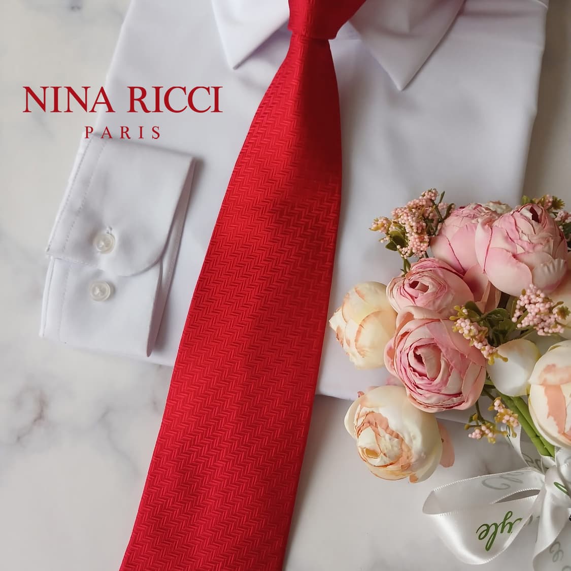 니나리치 실크 레드 헤링본 넥타이 9.2cm A+등급 A19381
 상품이미지2
