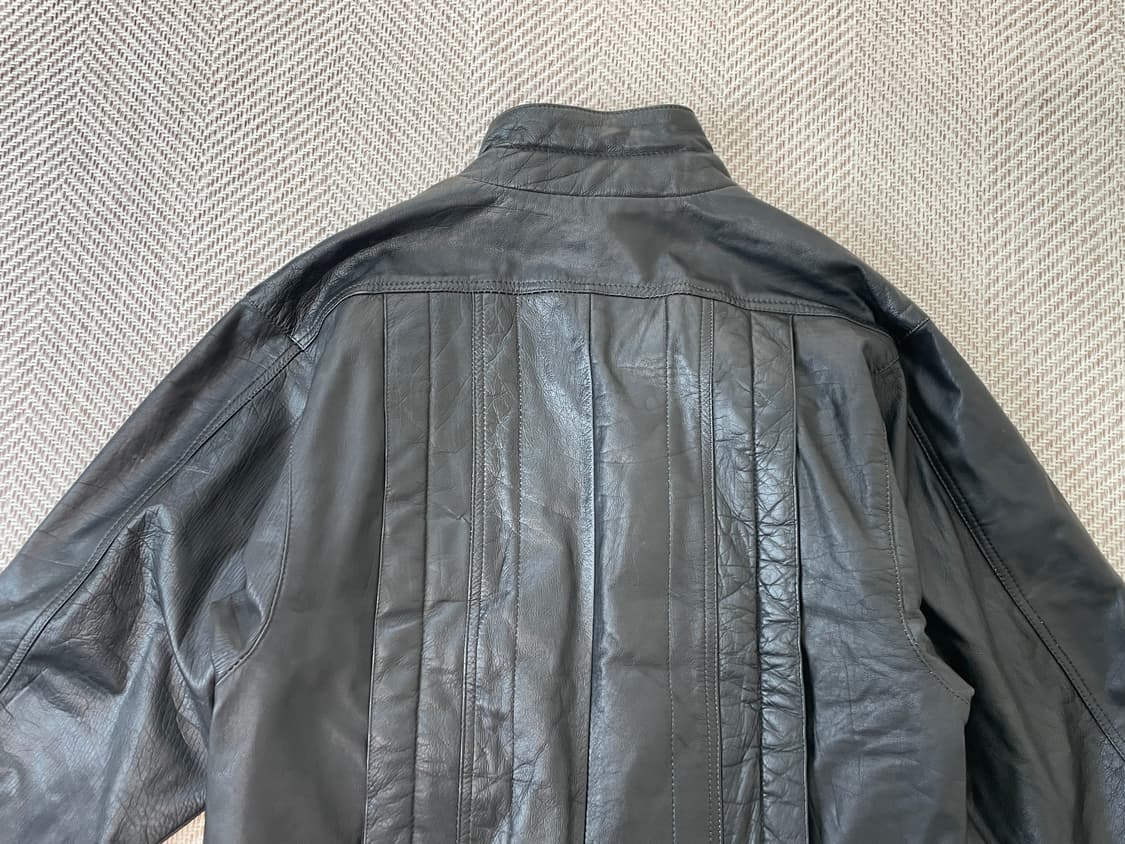 빈티지  봄버 블루종 레더 자켓 J03928 상품이미지6