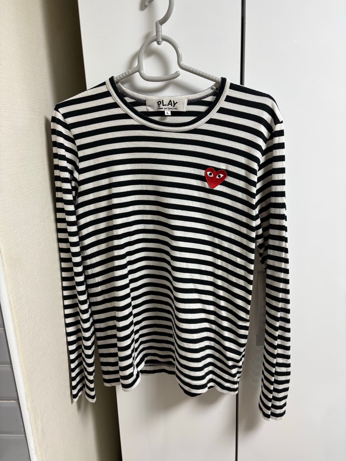 꼼데가르송 PLAY 스트라이프 긴팔 티셔츠  우먼 L 상품이미지1