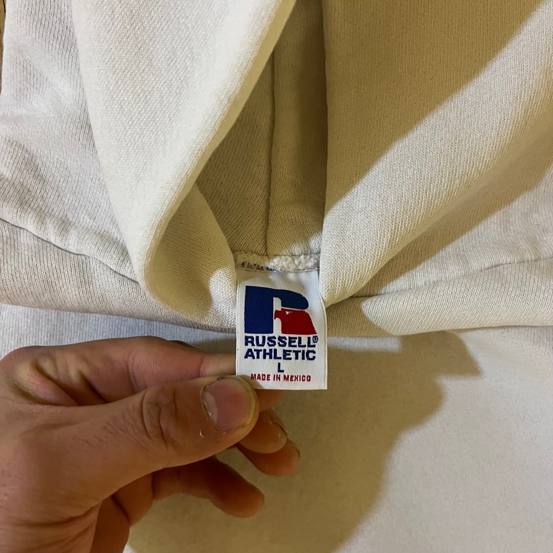 [L] 90s 빈티지 러셀 후드 화이트 상품이미지3