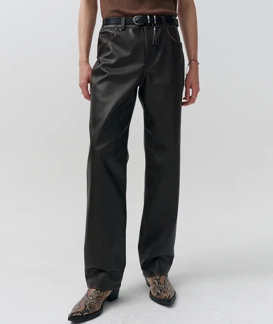 노이어 레더팬츠 브라운 50 상품이미지1