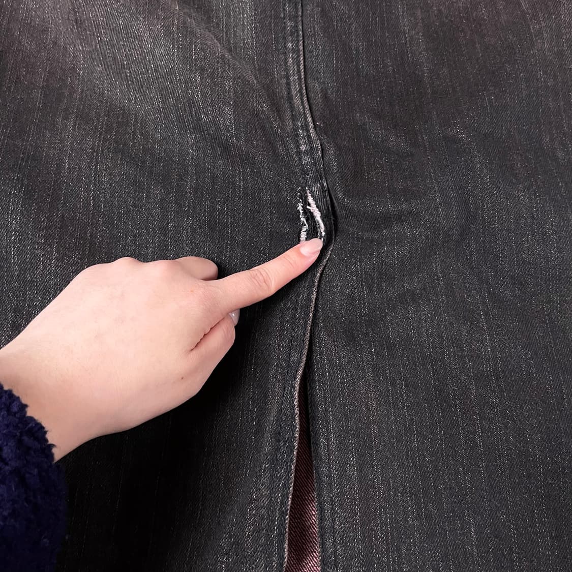 (밴딩) 빈티지 퍼플 브라운 워싱 데님 롱 스커트 상품이미지7