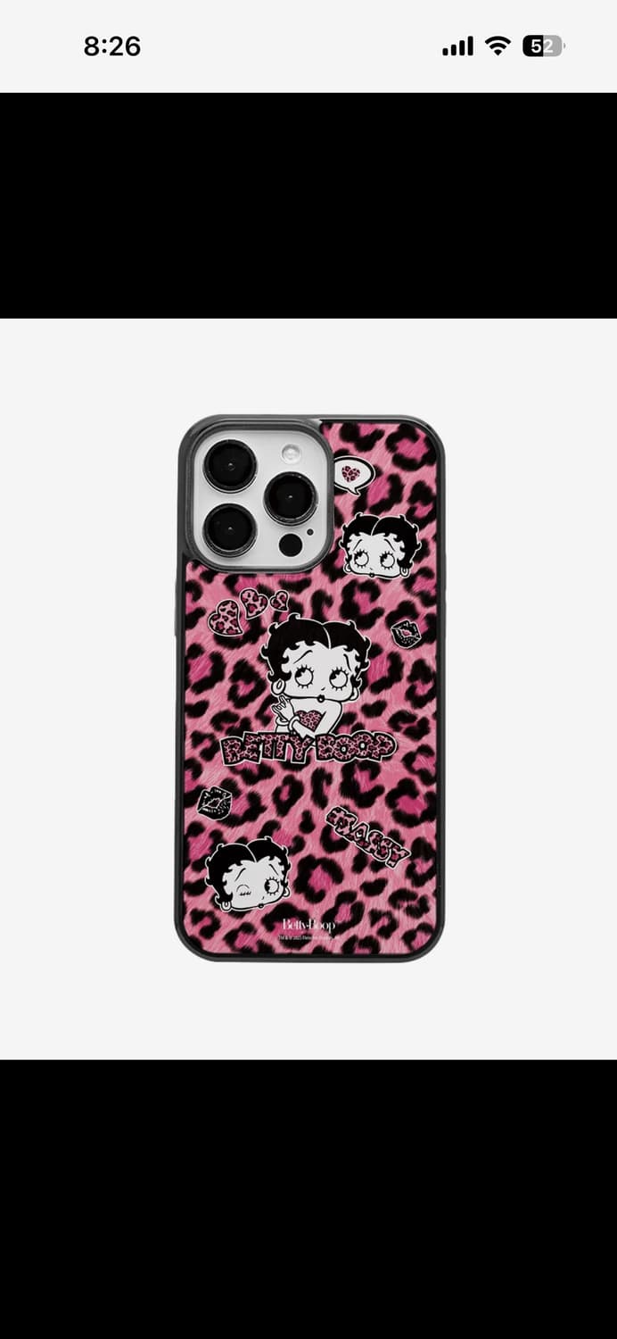 베티붑 코지 레오파드 퍼 에폭시 범퍼 폰케이스_핑크 상품이미지1