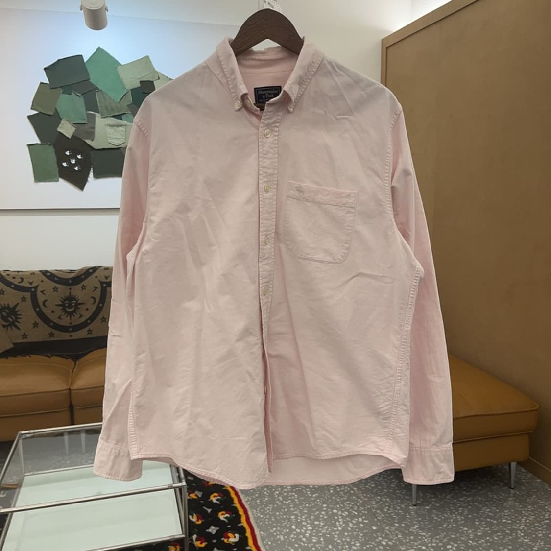아베크롬비 여리 옥스포드 딸기우유 연핑크 셔츠 XL C07203 상품이미지3