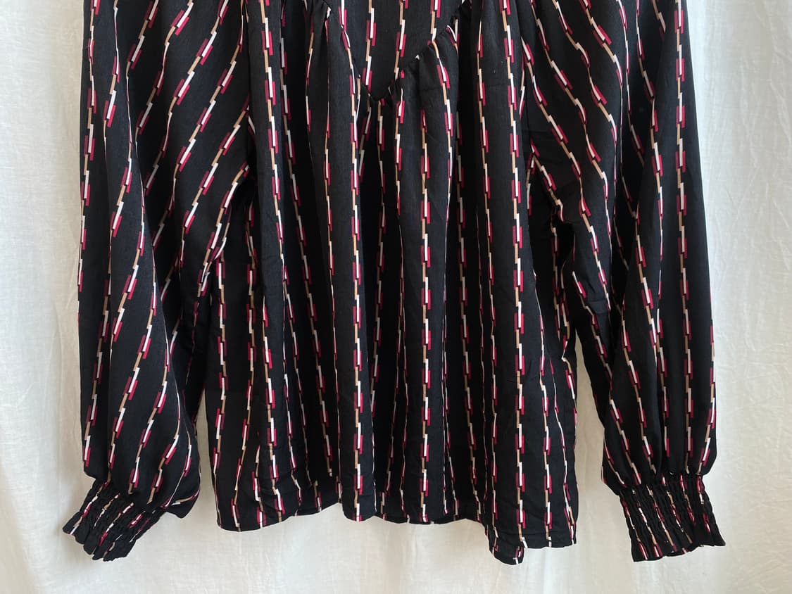 스트라이프 하이넥블라우스(M) 상품이미지6