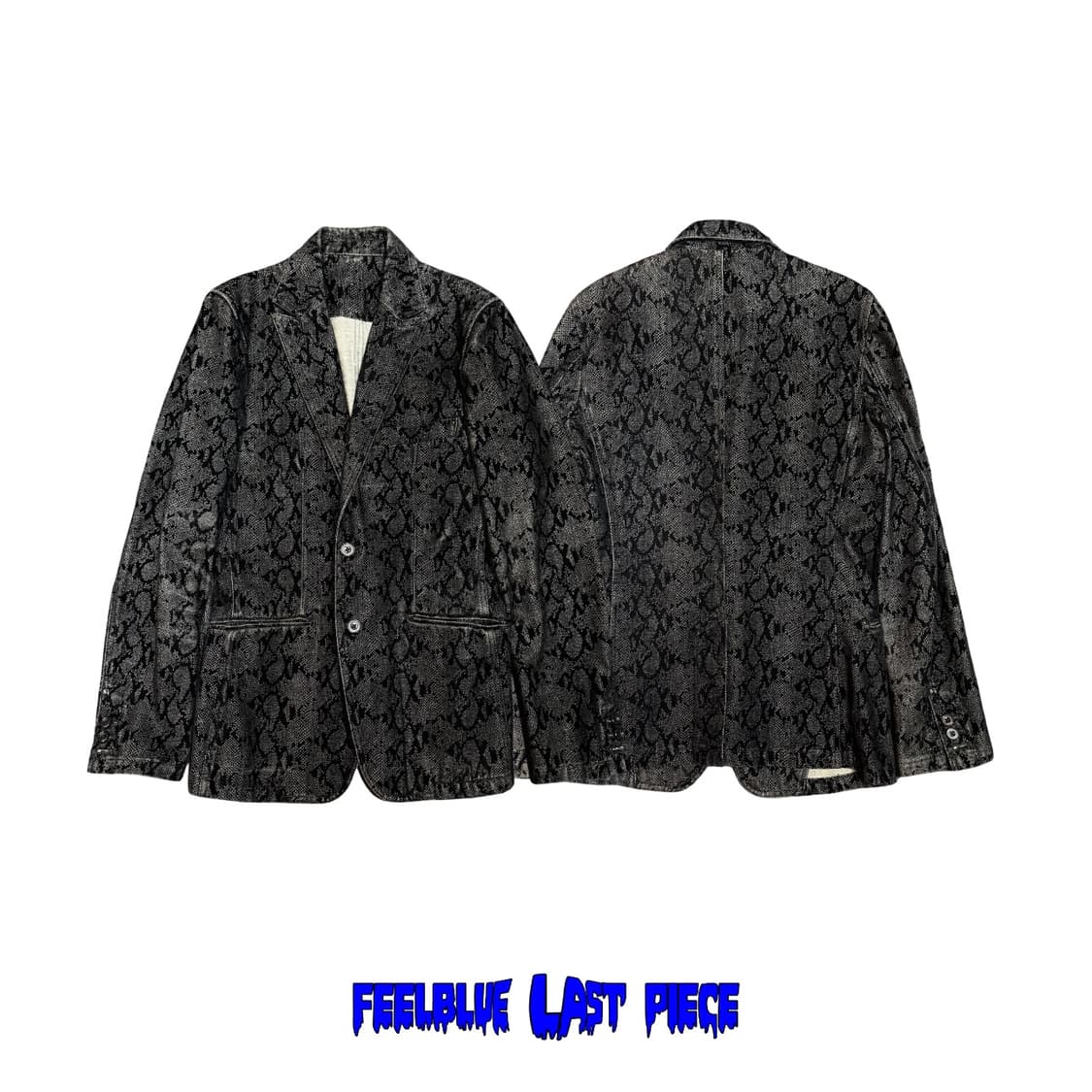 Velvet Python Overlay Denim Jacket  상품이미지2