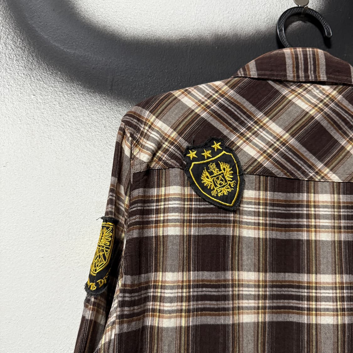 VTG 빈티지 멀티 패치 타탄 체크 더블포켓 긴팔 셔츠 상품이미지5