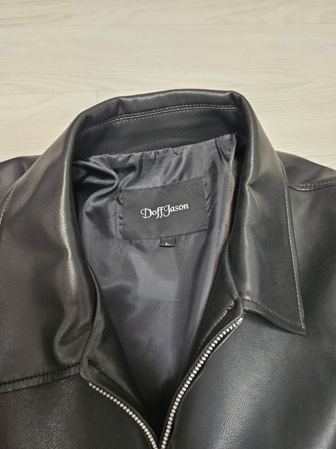 도프제이슨 오버핏 비건레더 싱글 자켓 라지 L 상품이미지2