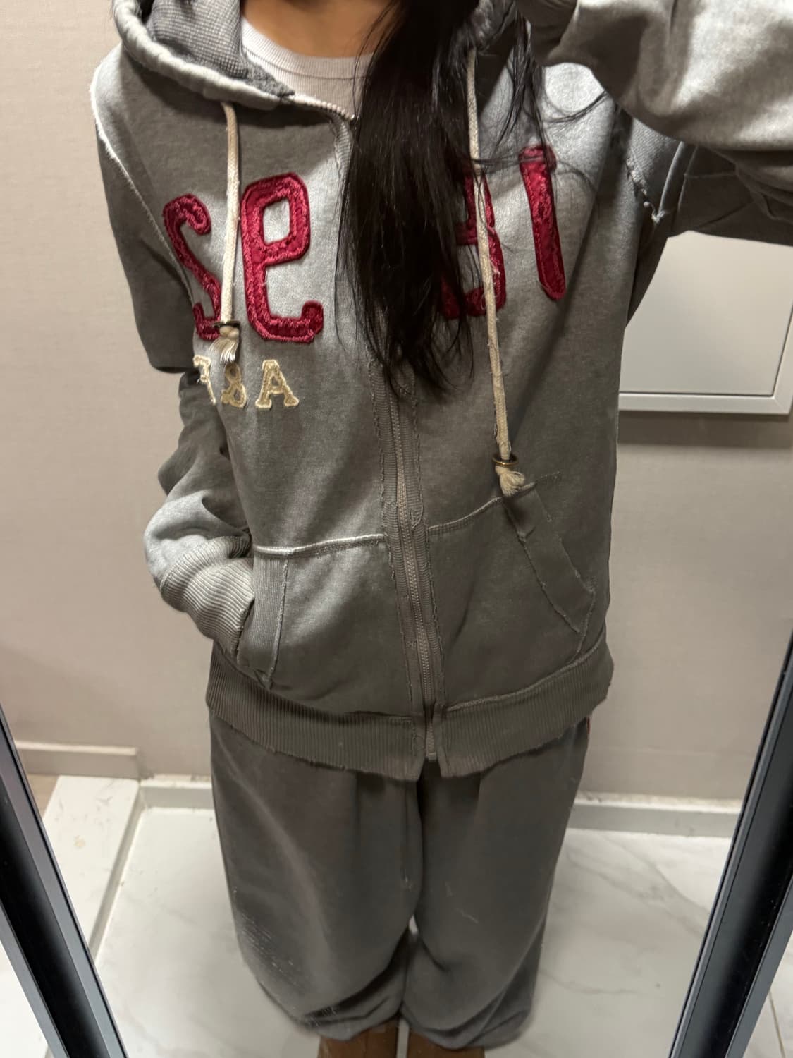 아베크롬비 그레이 후드집업 L 상품이미지1