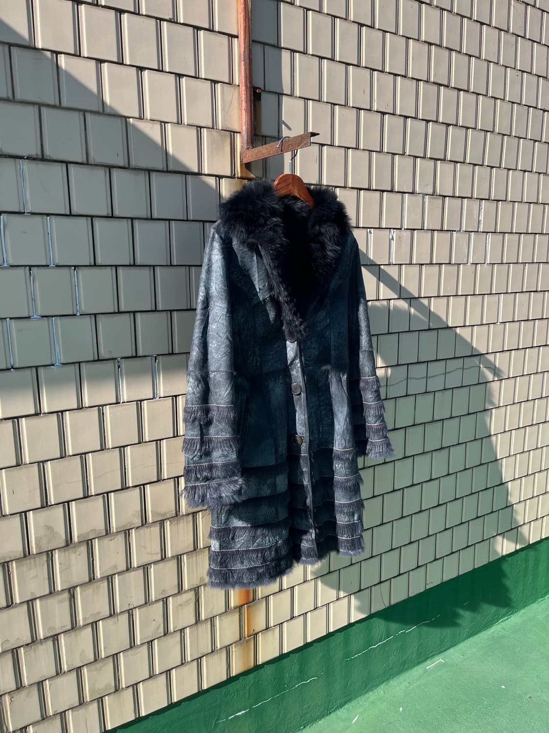 Rabbit skin fur Reather coat 상품이미지2