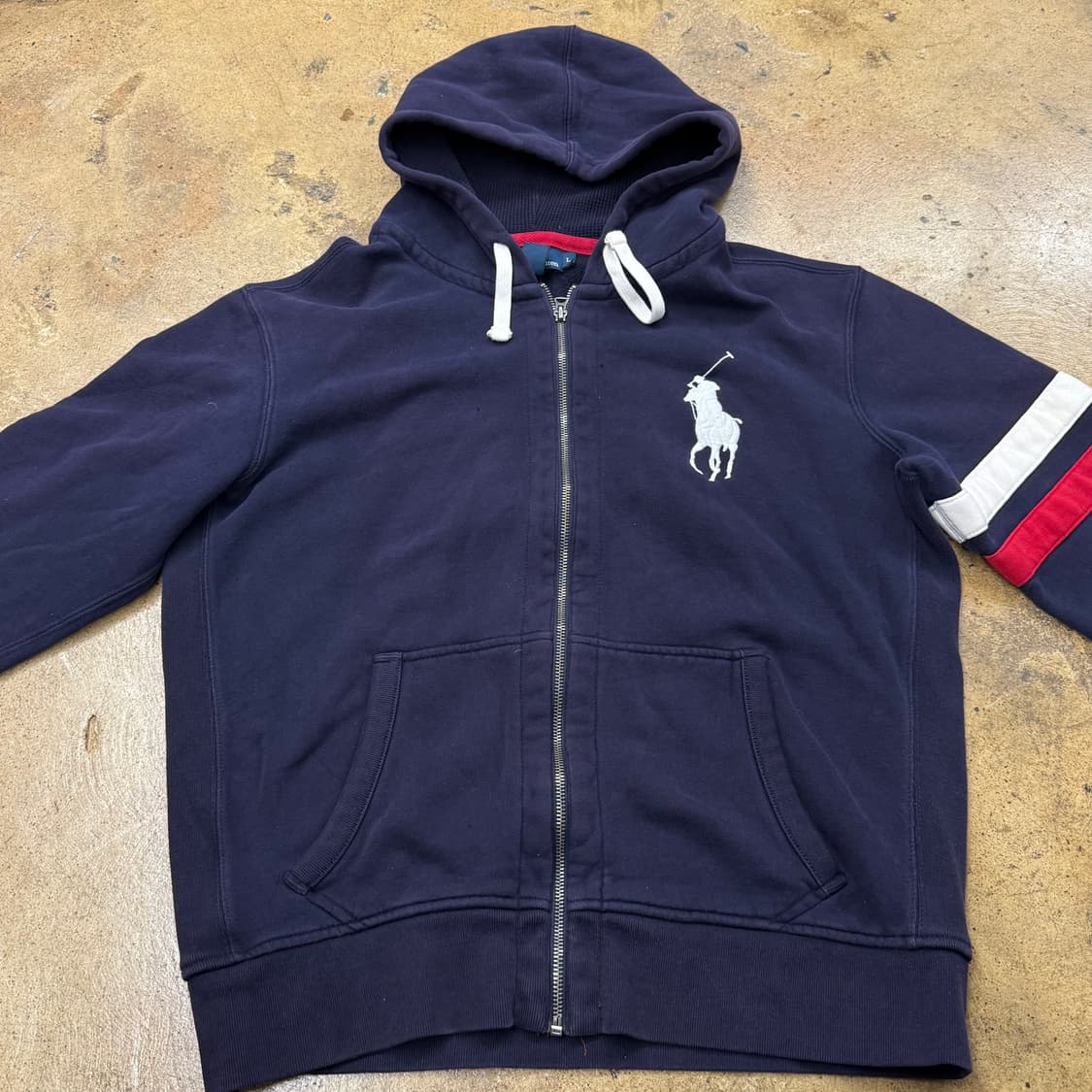 [정품/L] 폴로 랄프로렌 빅포니 네이비 후드집업 b16 상품이미지3