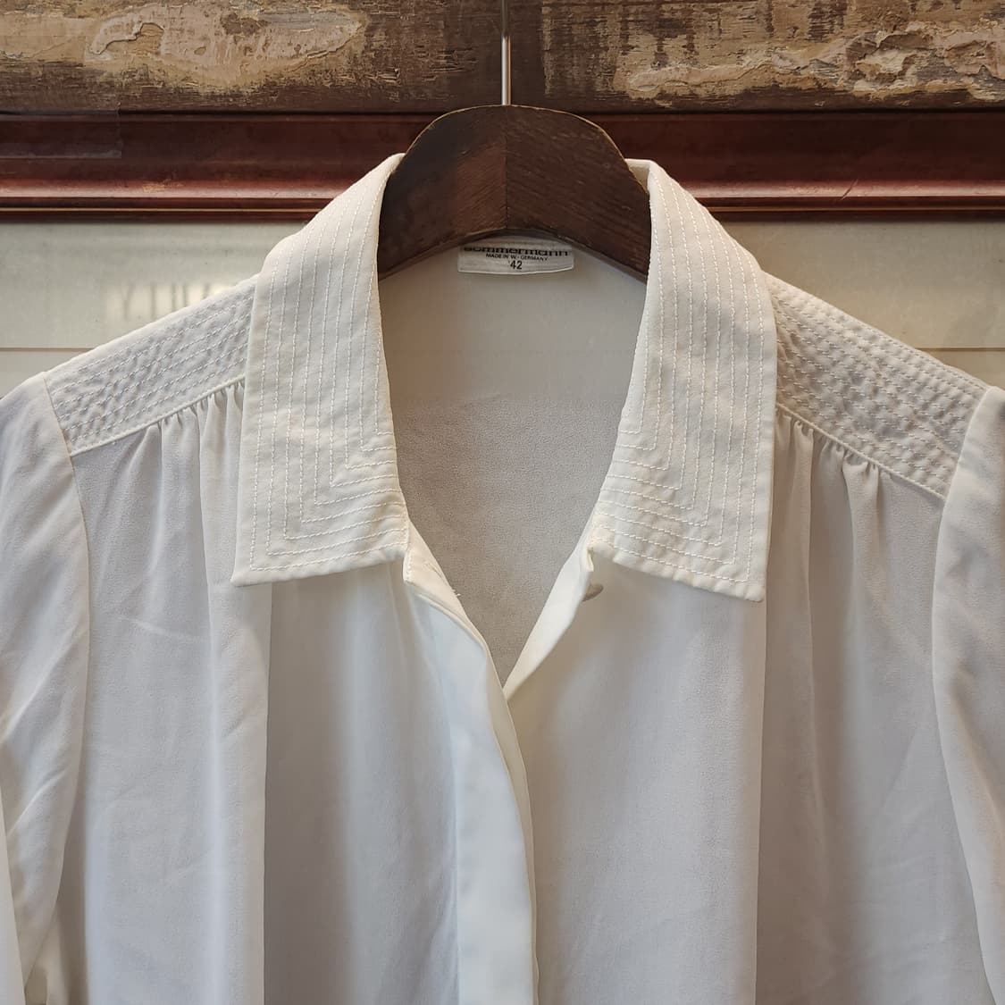 90s 빈티지 블라우스 프렌치 화이트 셔츠 블라우스 모리걸 42 상품이미지4