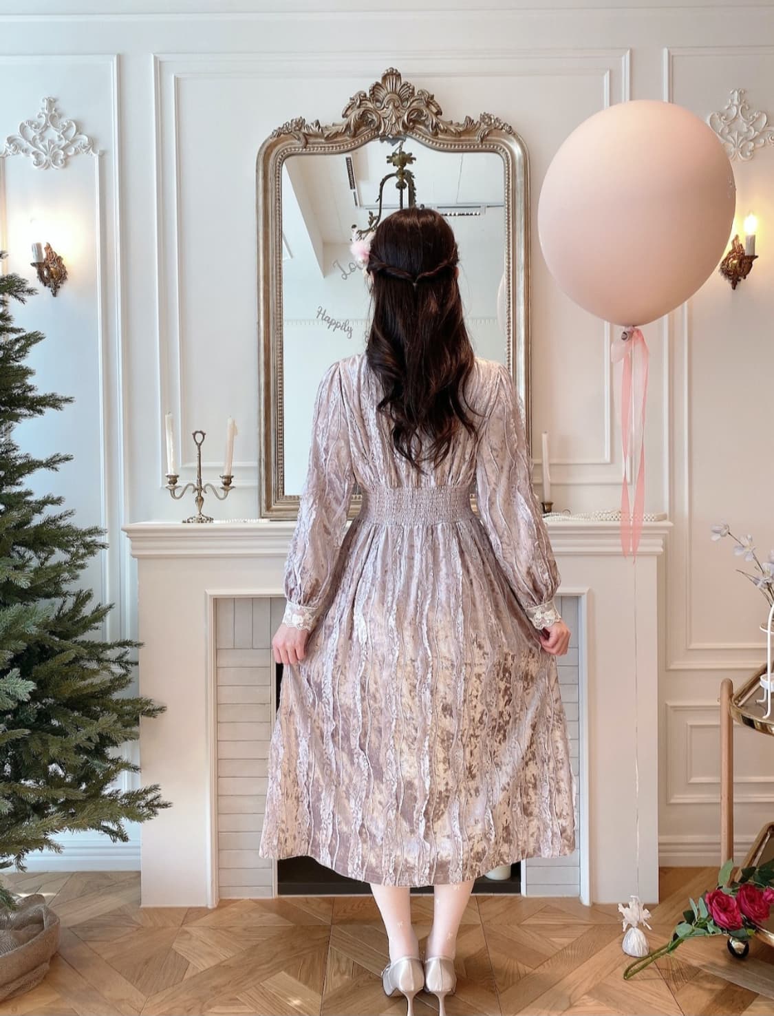 레트로문 데뷔탕트 벨벳롱원피스 상품이미지4