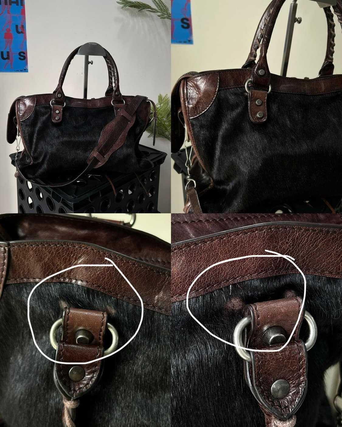 발렌시이가 포니헤어 모터백 상품이미지8