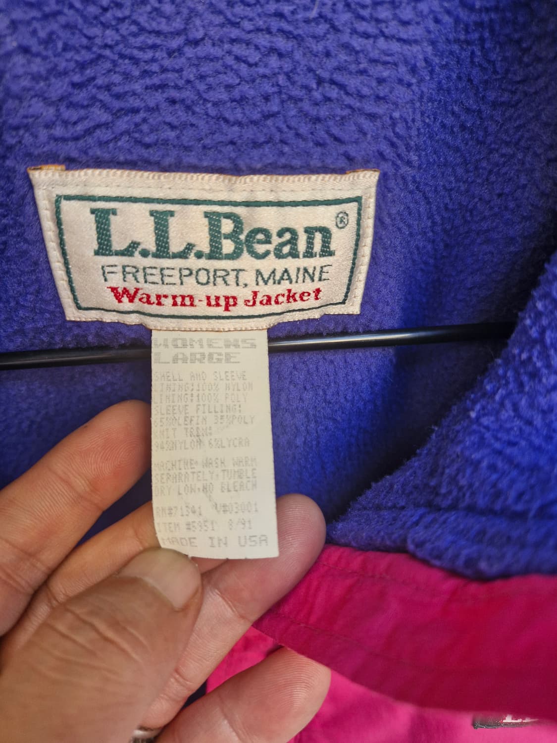 Z-112 90s 엘엘빈 나일론 웜업 자켓 체핑 상품이미지7