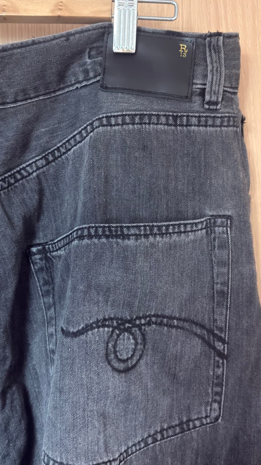 R13 벤티 데님 진 팬츠 흑청 (30) 상품이미지5