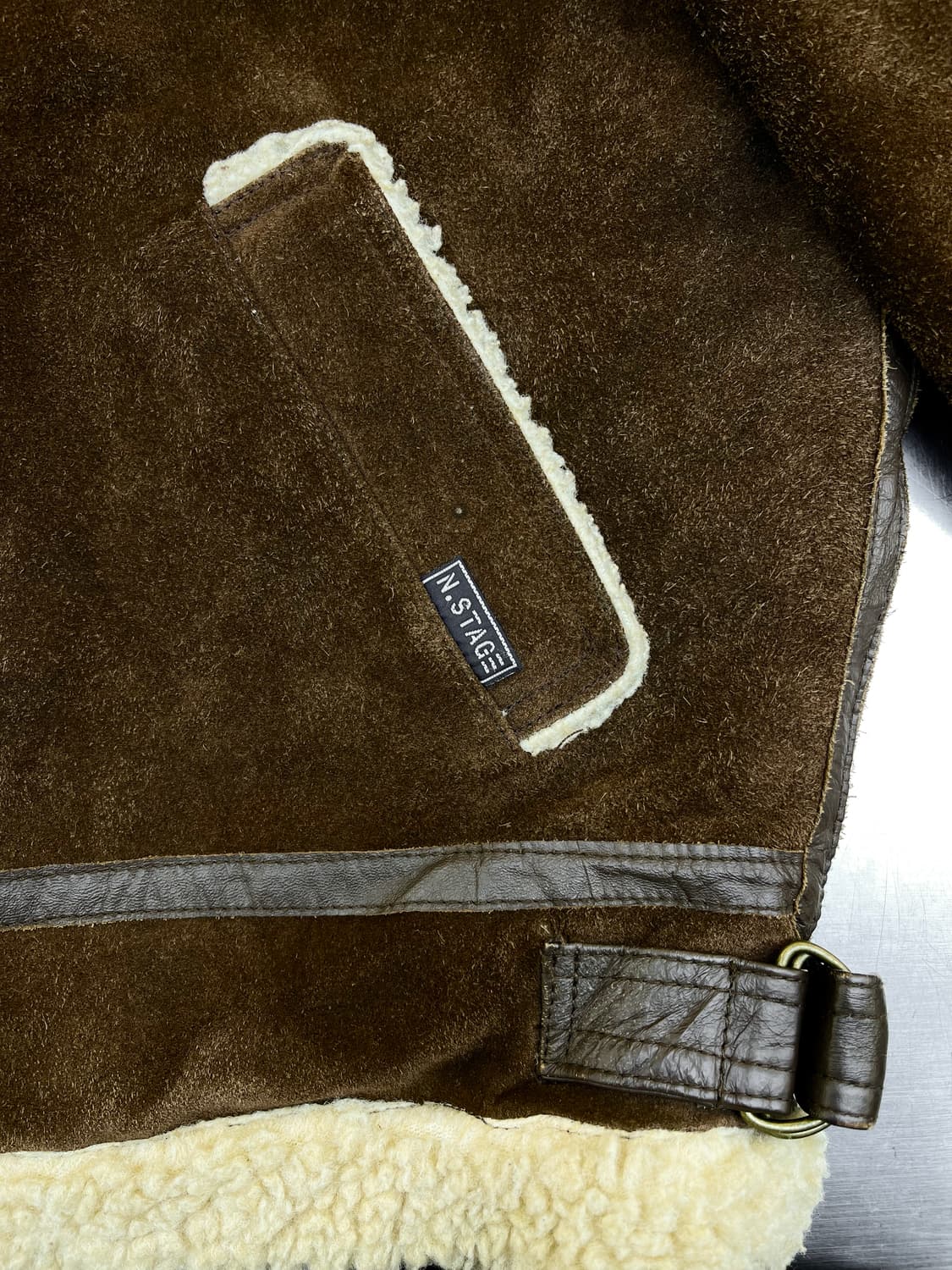 N.stage 90s U.S.A.F B-3 스웨이드 무톤 자켓 상품이미지6