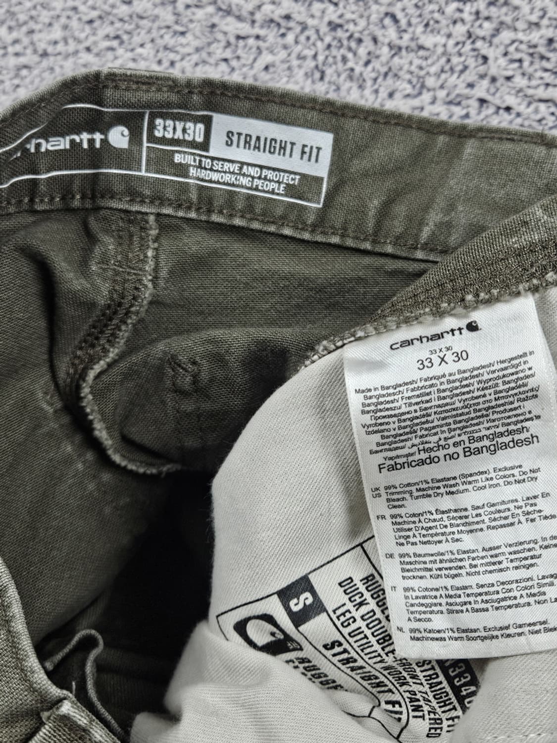 칼하트 덕 캔버스 더블니 카펜터 워크 팬츠 ( 33X30 )/ 10124 상품이미지7