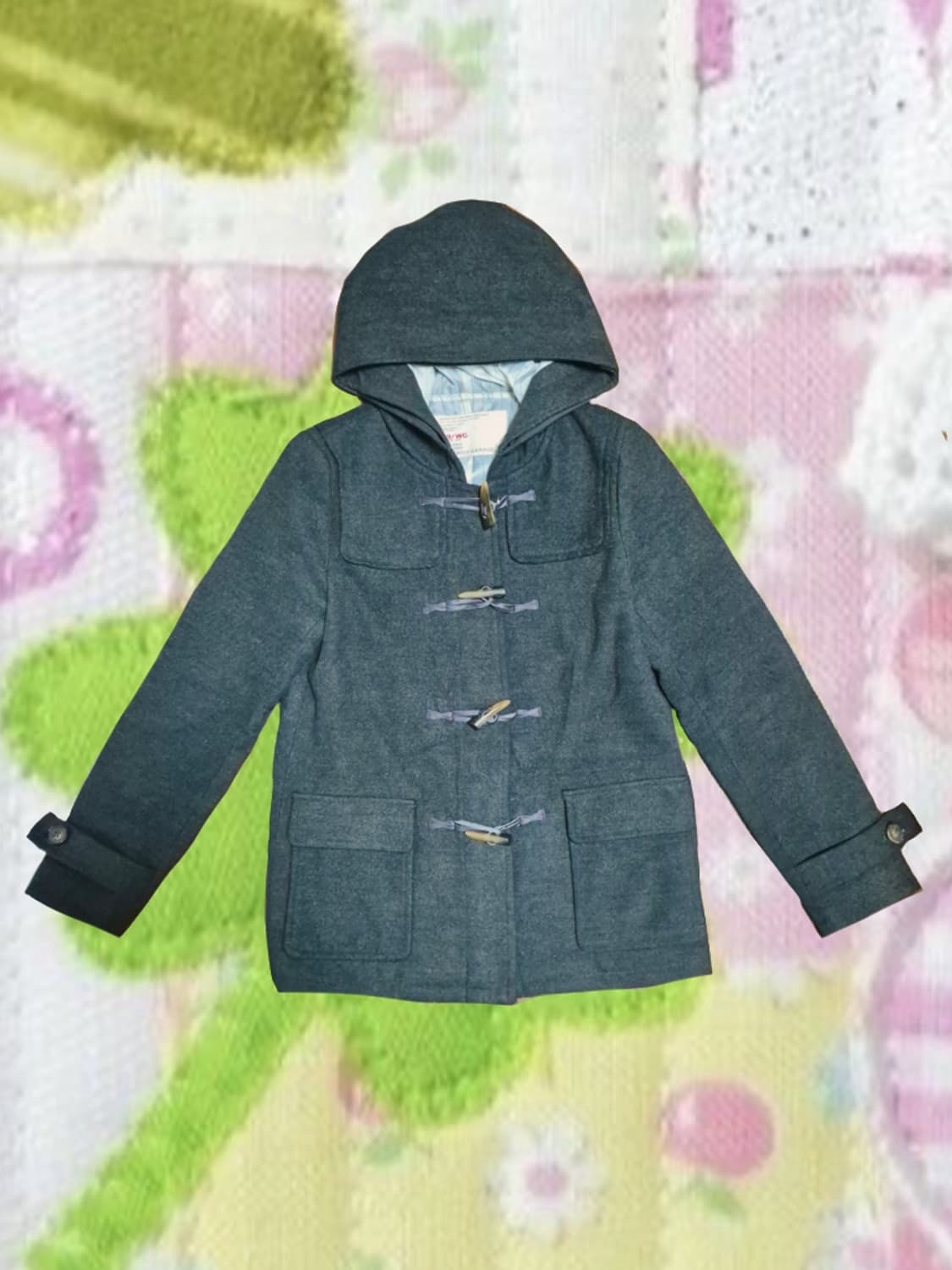 빈티지 모리걸 녹차맛 말차 카키 후드 떡볶이 더플 코트 상품이미지1