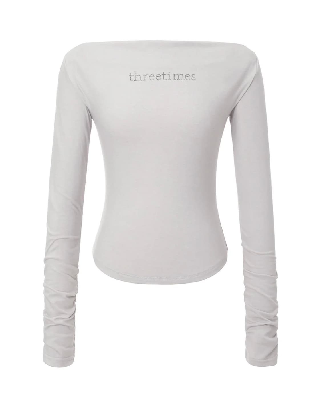 쓰리타임즈 블러쉬 티 그레이, 블랙 M 상품이미지1