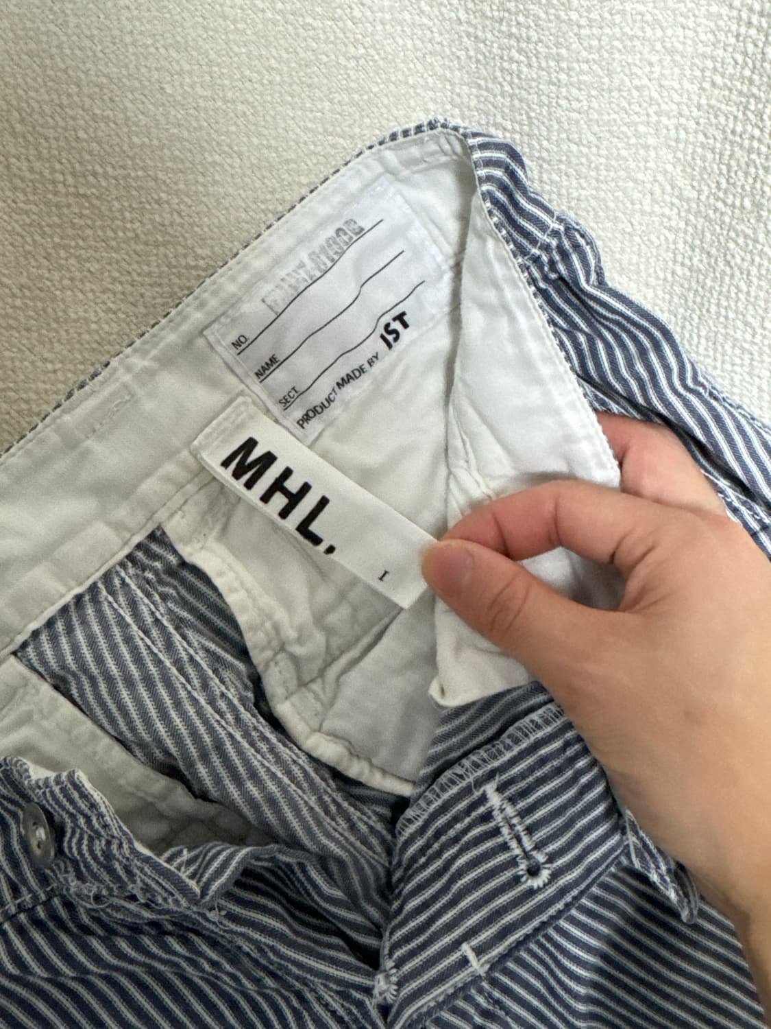 MHL. 히코리 스트라이프 워크팬츠  상품이미지2
