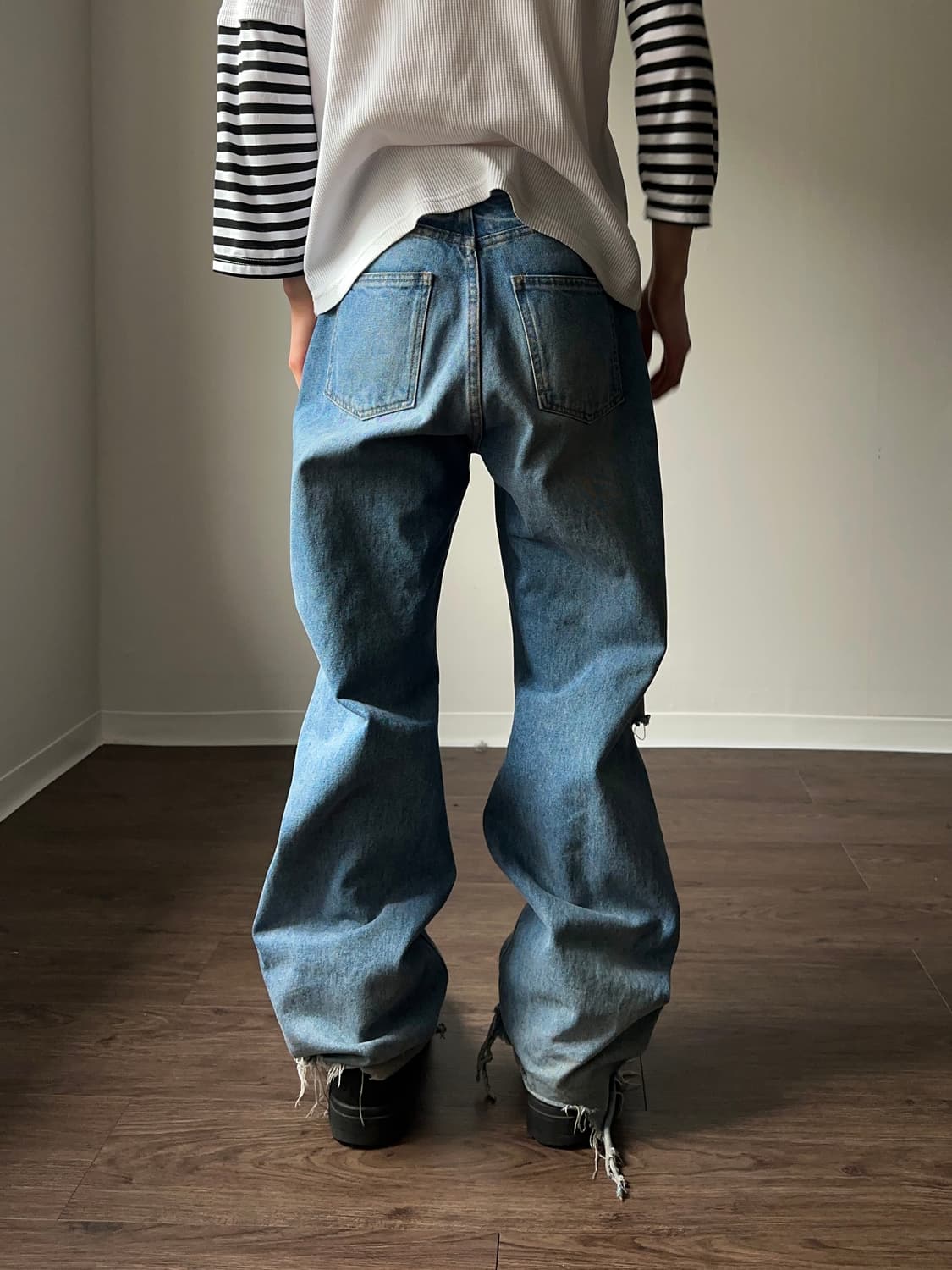 Jeansis 스톤 워시드 플레어 진 상품이미지6