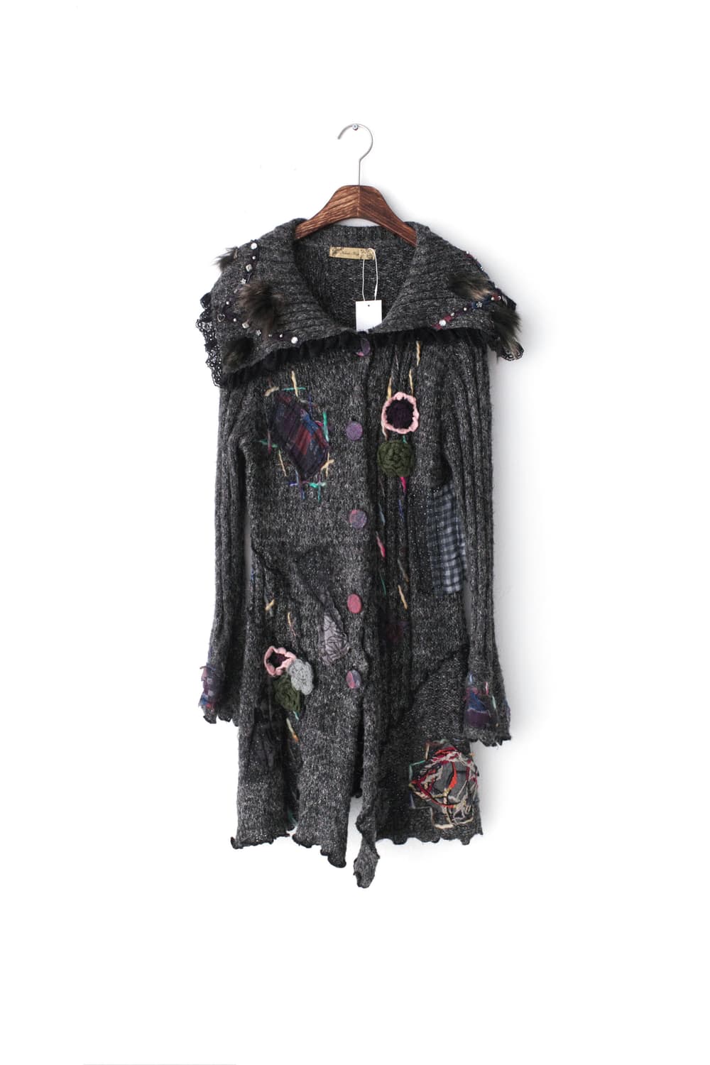 grunge patchwork long cardigun 상품이미지1
