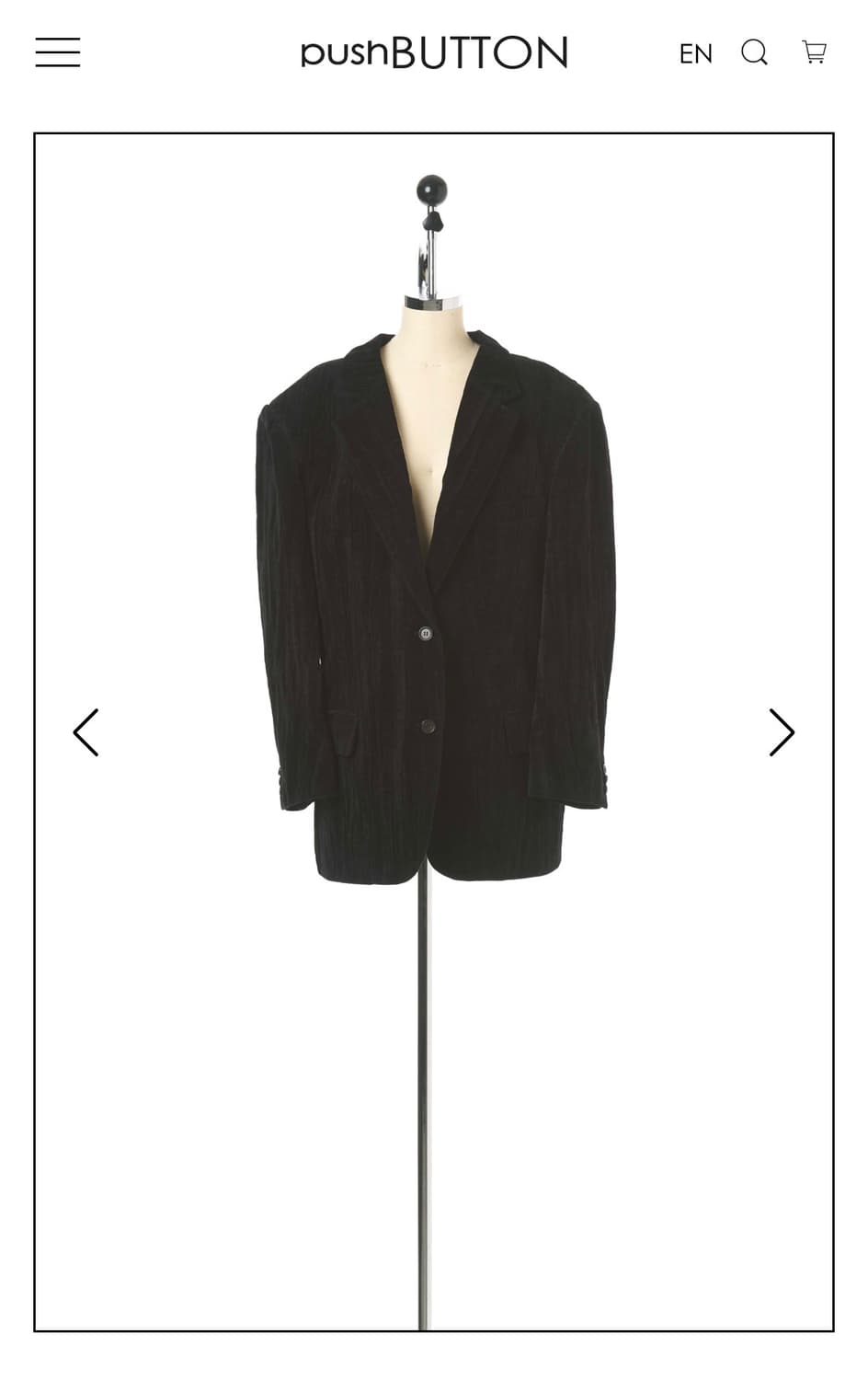 푸시버튼 백리본 포인트 싱글 자켓 블랙 상품이미지4
