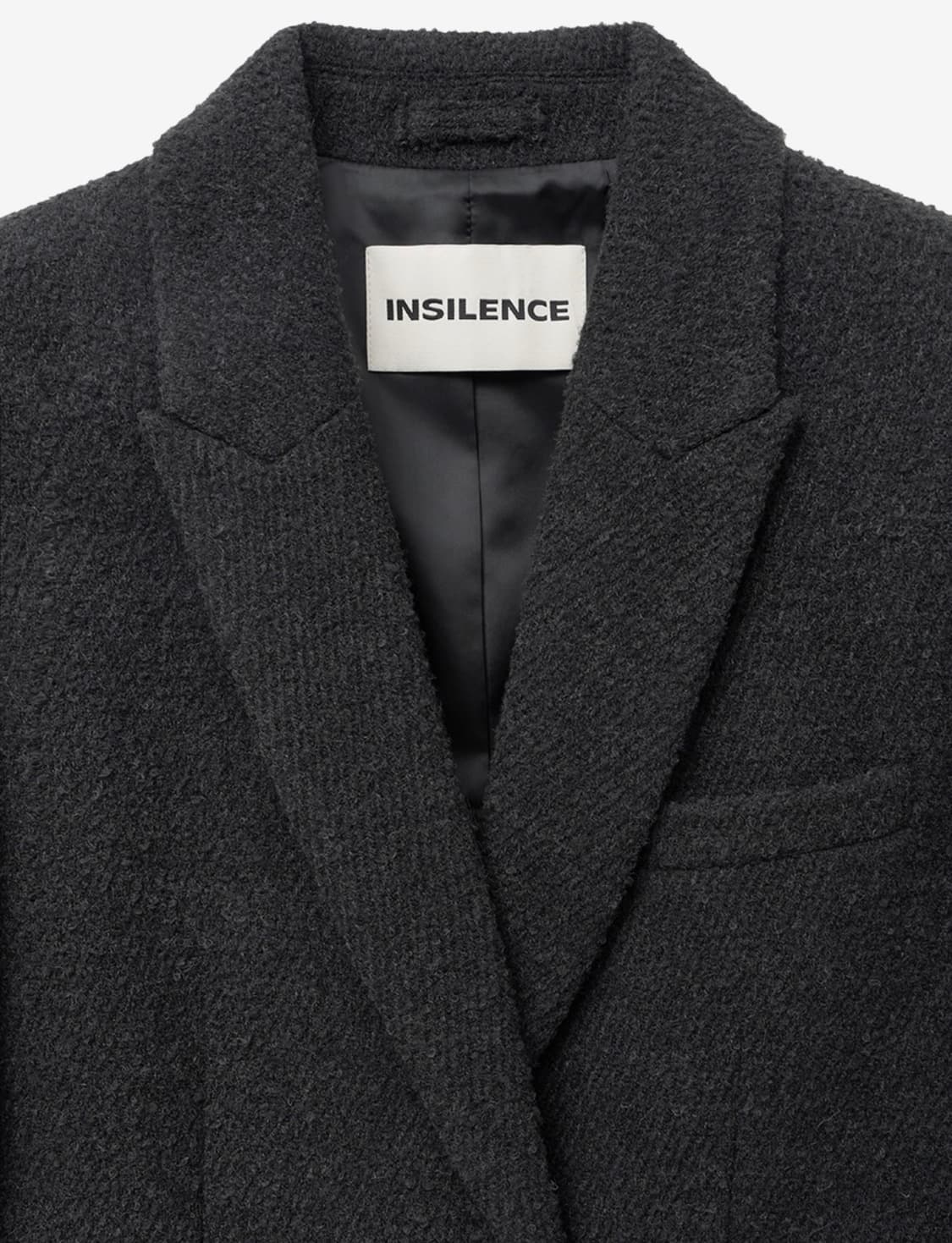 인사일런스우먼 부클 울 트윌 코트 차콜 XS 상품이미지1