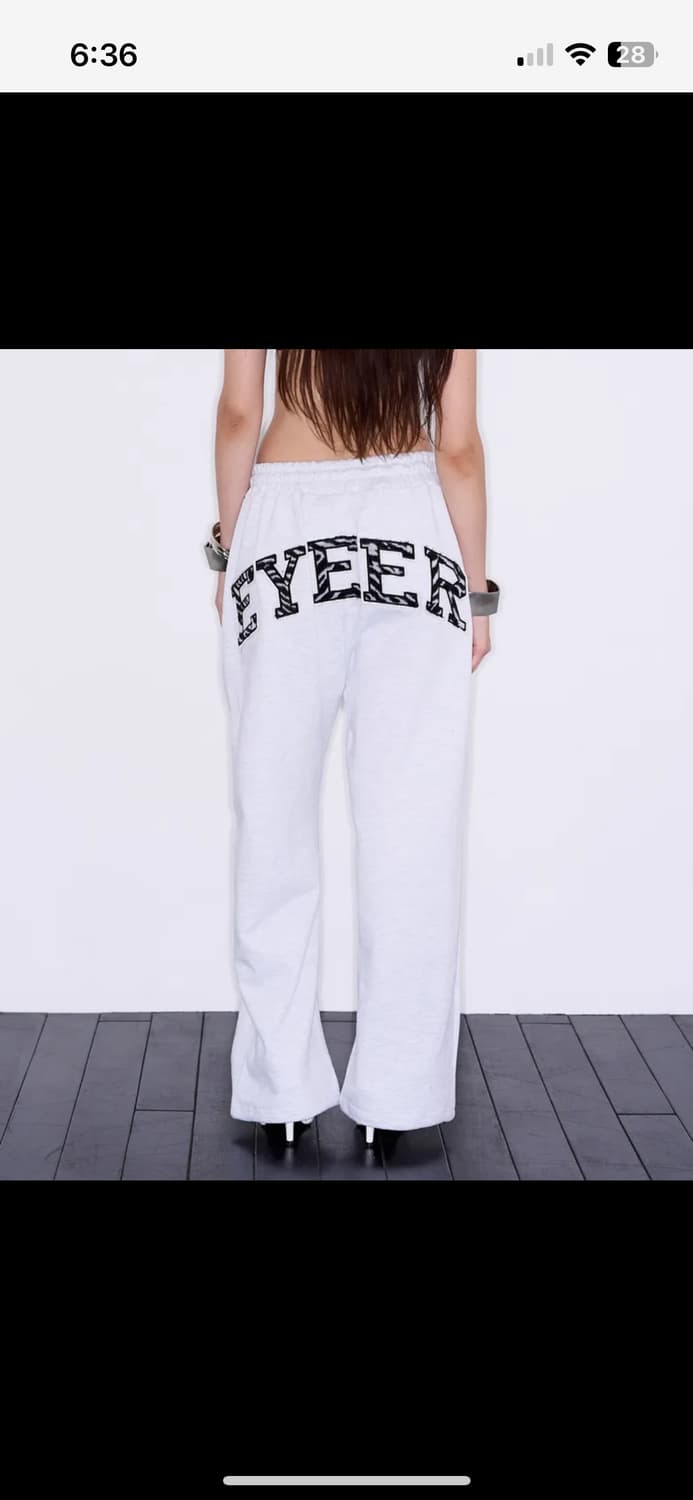 이와이이알 Zebra Patch Sweatpants - White Mel 상품이미지1