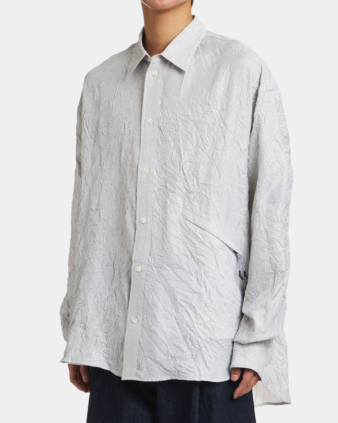 [L]언어펙티드 DADDY SHIRT WHITE MULTI STRIPE 상품이미지5