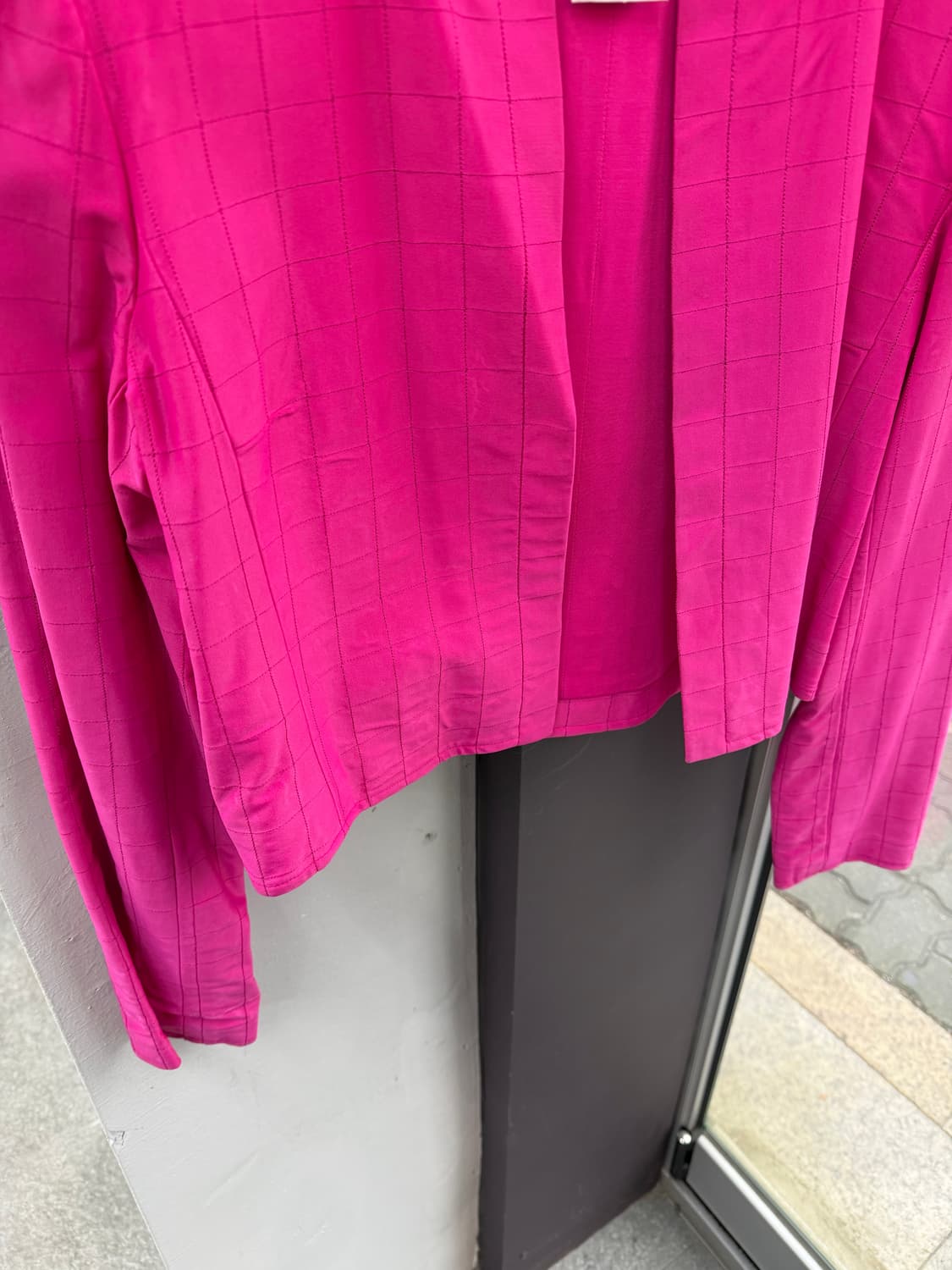 40/ 샤넬 Identification 00s 퀼팅 크롭 노카라 자켓 상품이미지8