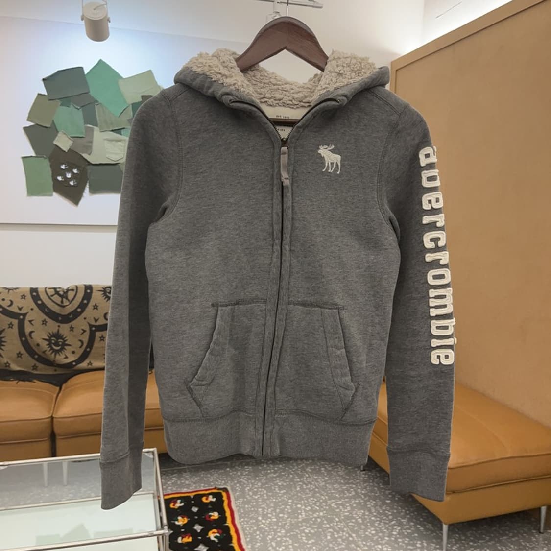 아베크롬비 Y2K 슬림핏 폭닥 양털 후드 집업 XL C07584 상품이미지3