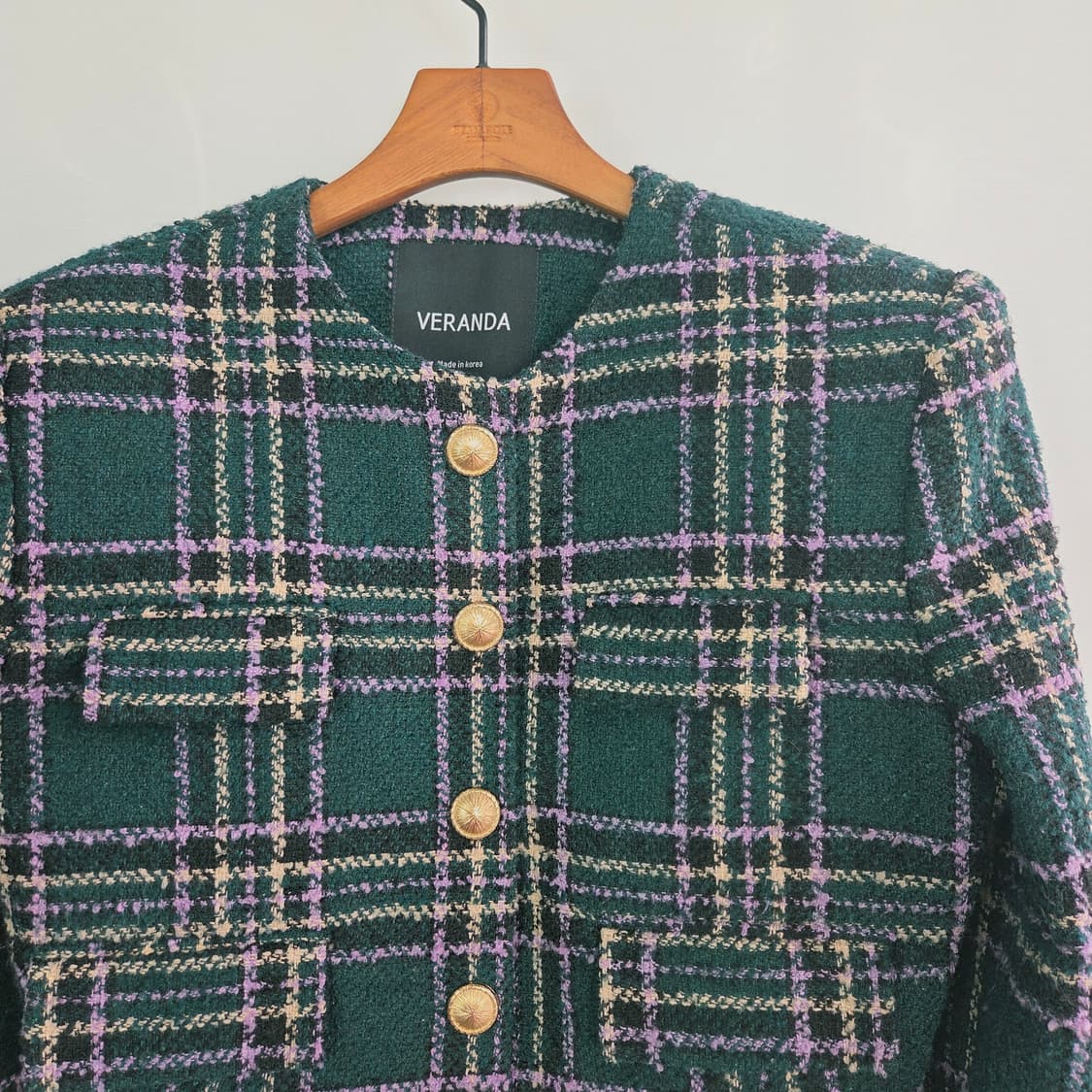 [VERANDA] 베란다 체크 트위드 크롭 자켓 여성 상품이미지3