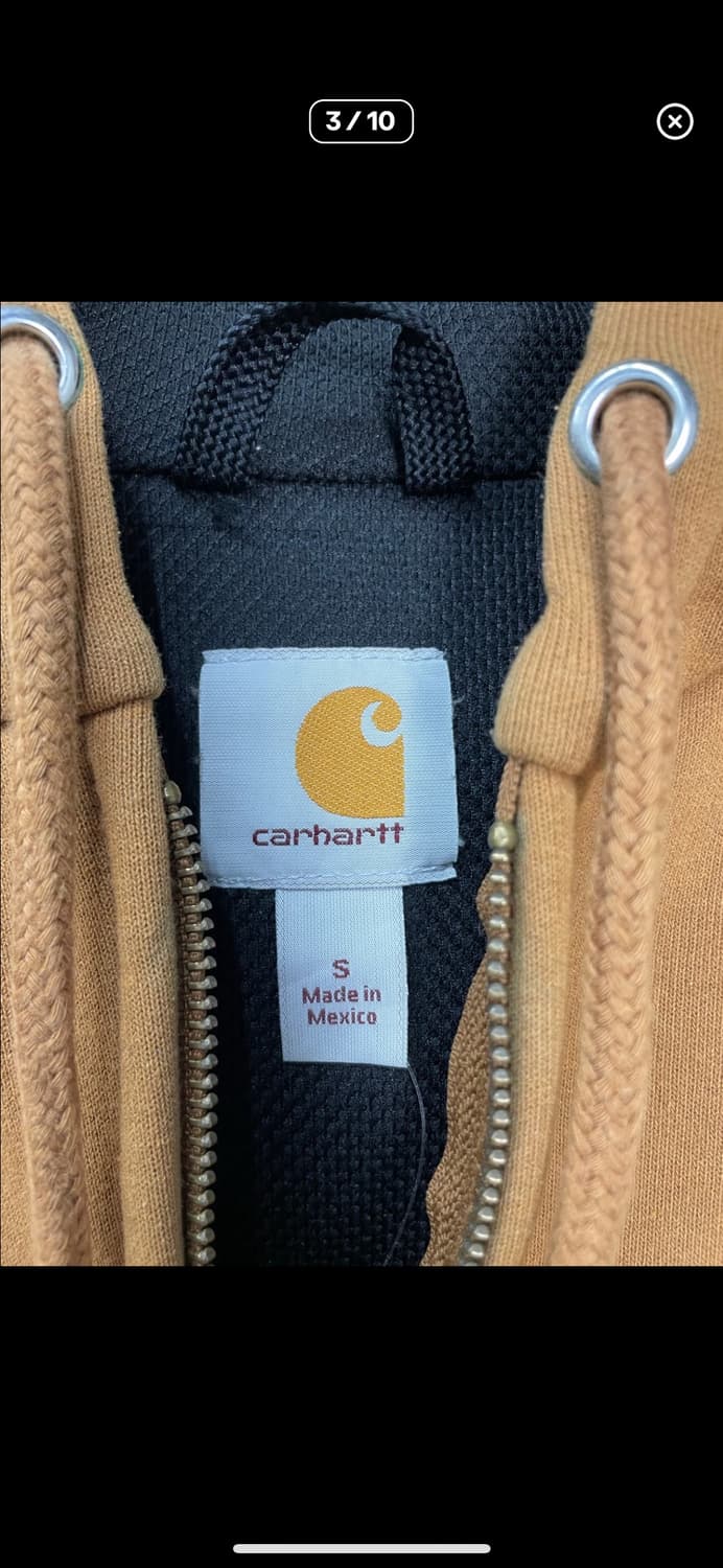 칼하트 브라운 포켓로고 후드집업 A3121 상품이미지3