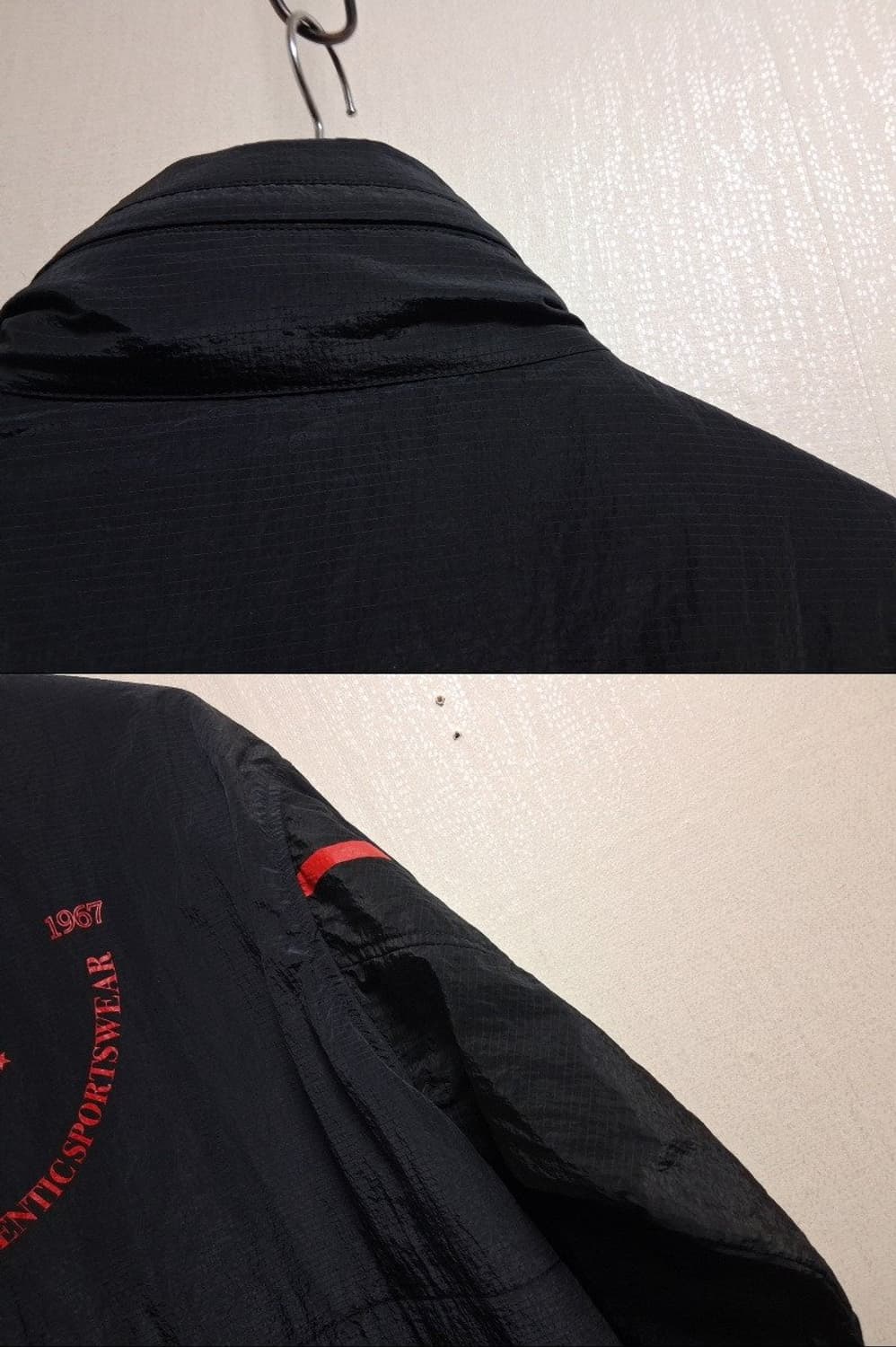 카파 올드스쿨 바람막이점퍼 블랙 레드라인배색 남성 루즈핏95 여성 778 상품이미지6