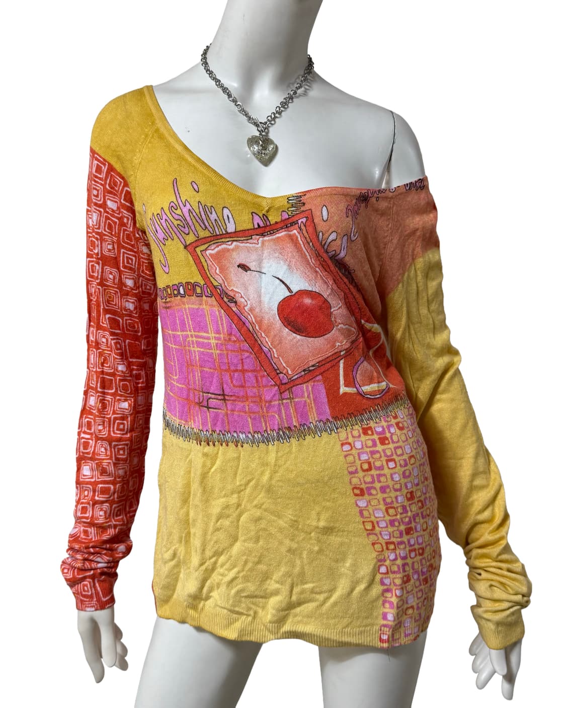 빈티지 y2k kitsch 브이넥 니트 상품이미지4