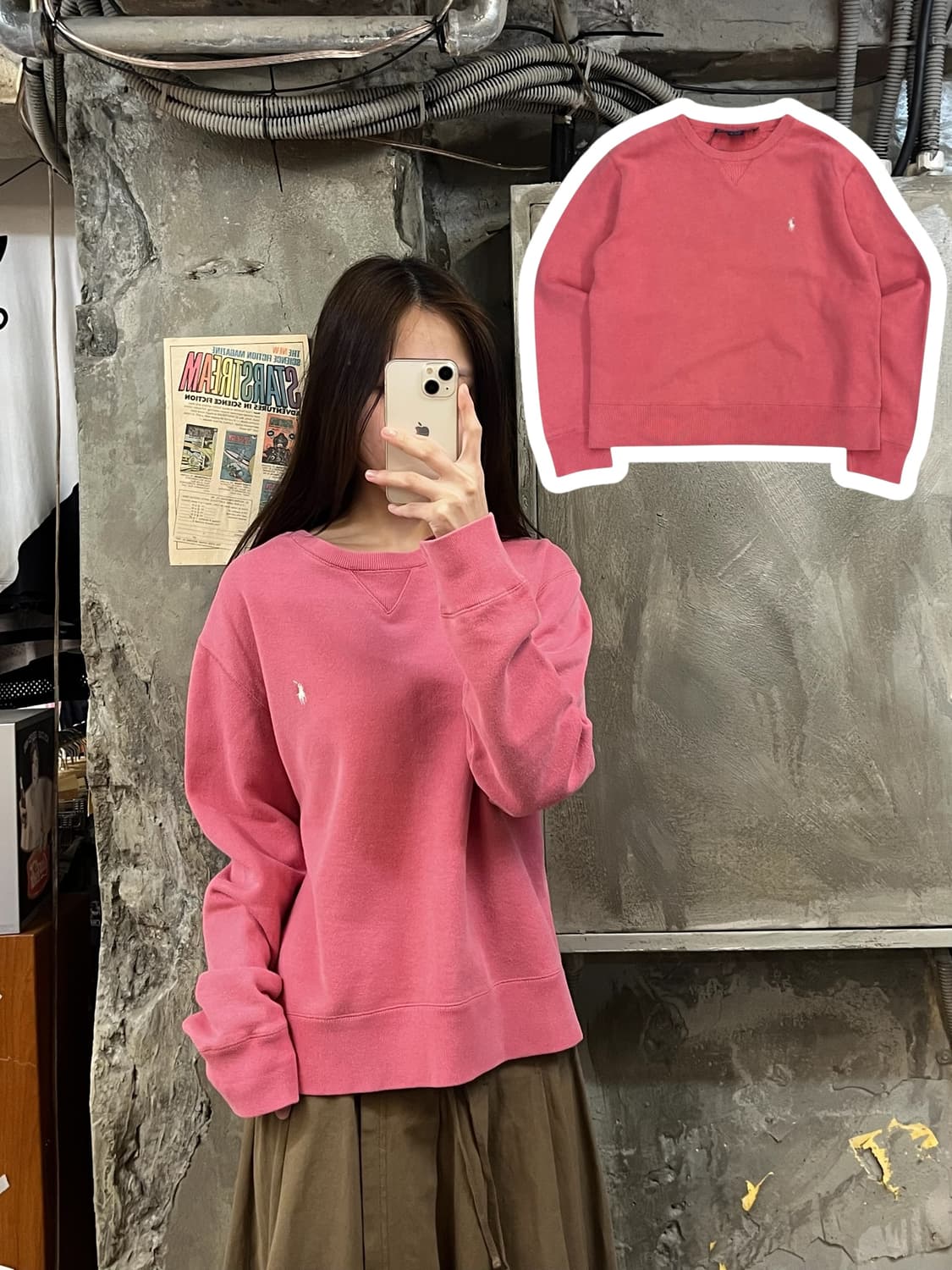 폴로 랄프로렌 맨투맨 핑크 L #csz983 상품이미지1
